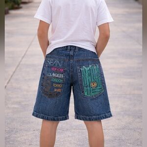 Sean John Rare Y2K Embroidered Denim Shorts Size 10